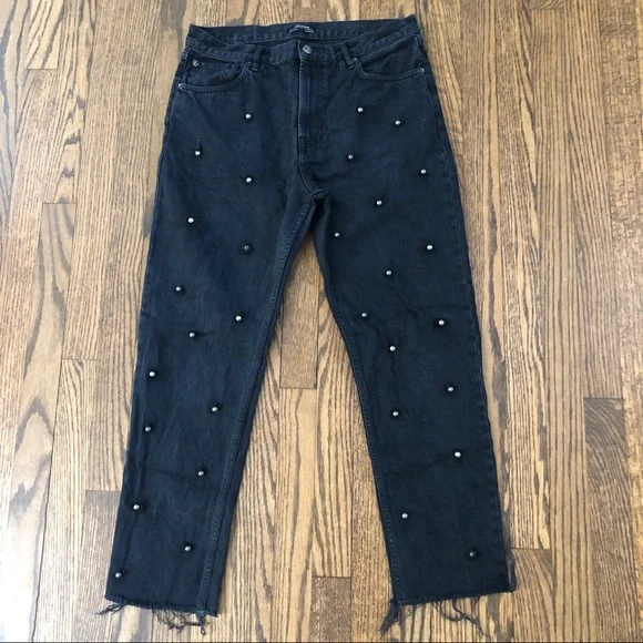 Zara Jeans Zara Premium Denim Collection Beaded Jeans Poshmark